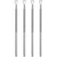 thumbnail image 1 of BRIGHTFUFU 4 PCS Pusente de acero inoxidable Triángulo Triángulo Peeler raspador Gel Pollo de uñas Herramienta de arte de uñas para el salón de belleza de manicura (plata), 1 of 7