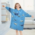 thumbnail image 5 of joogoo Wearable Blanket Hoodie for Airplanes Flying Flannel Sherpa Pocket 3-14 YR S, 5 of 7