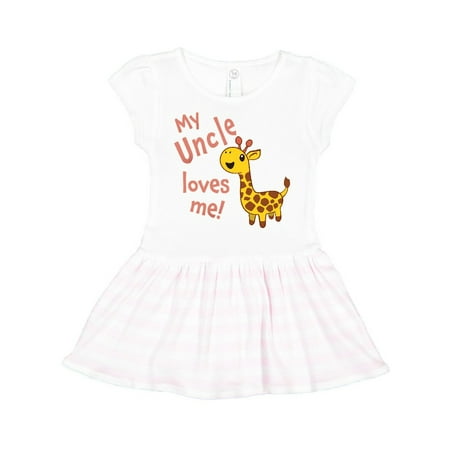 

Inktastic My Uncle Loves me- cute giraffe Gift Toddler Girl Dress