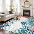 thumbnail image 3 of Area Rug 60×96in, Ocean Coral Seaweed Ombre Floor Carpet Living Room Rug, Retro Text Background Non-Slip Welcome Mat Indoor Rugs for Bedroom Dining Room, 3 of 9