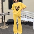 thumbnail image 2 of Kogui Girls' Clothing Sets Summer Girls Clothes Little Girl Outfits Short Sleeve Tops & Cargo Pants 2pcs Girls Clothing Size 8 (Yellow,8 Years), 2 of 5