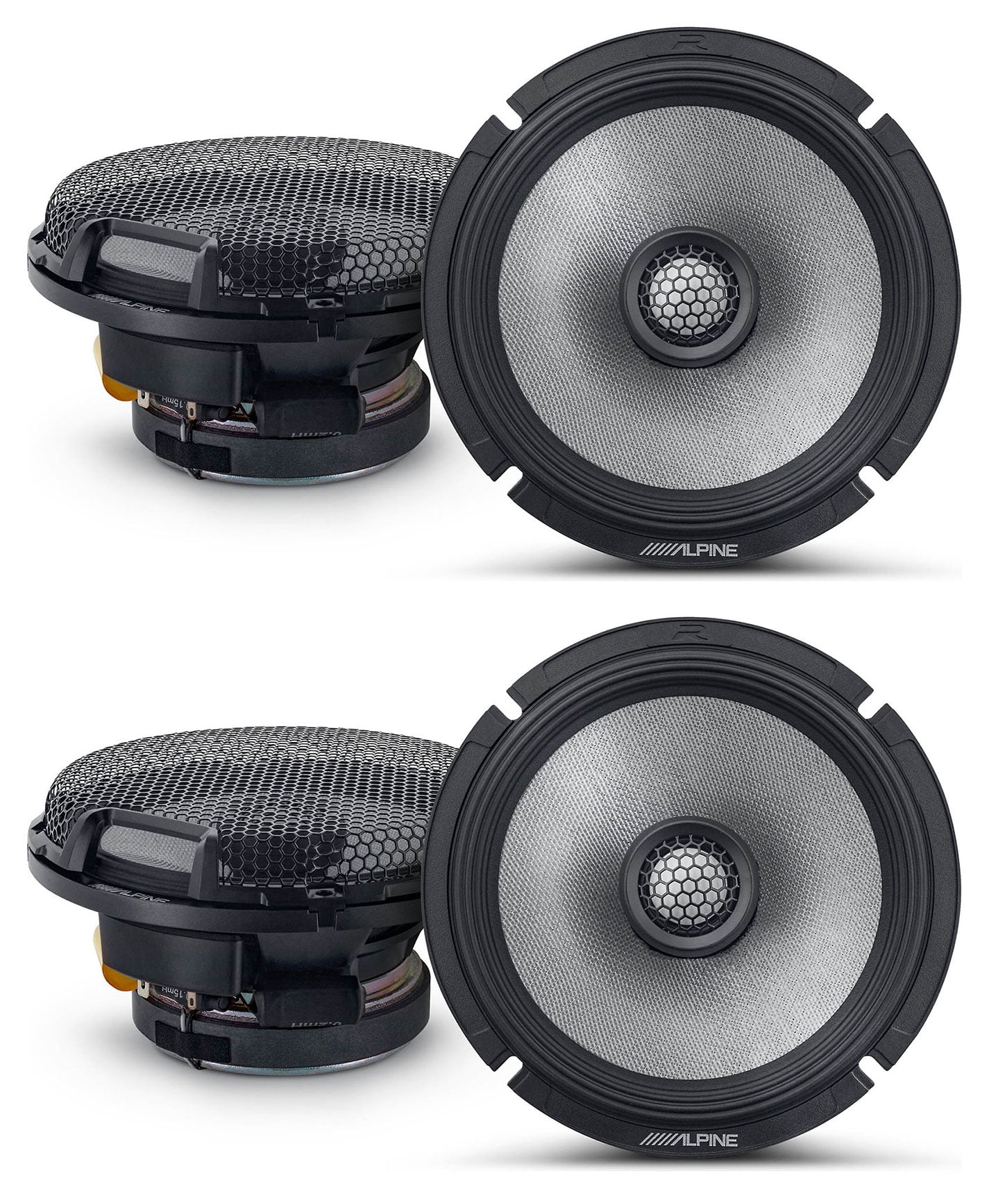 (4) Alpine R2S65 6.5" 2Way Car Audio Speakers HighResolution