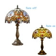 thumbnail image 3 of Orinova Tiffany Style Table Lamp Rose Bedside Desk LED Lamp Shades Bedroom Stained-Glass 18.1'' Height Multi-color, 3 of 8