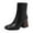 Black, variant on YOUSNH Ladies Leather Square Toe High Heel Colour Blocking Medium Large Size Boots Ankle Boots Short Boots Womens Boots Black 6.5