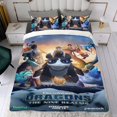 thumbnail image 4 of Cómo Entrenar a Tu Dragón 4 Conjunto de sábanas temático, trío de piezas, cómodo y amigable con la piel, diseño único, regalo de decoración para el hogar para familiares, amigos y fans, 90 cm * 190 cm, 4 of 6