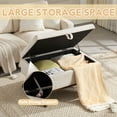 thumbnail image 2 of Mid-Century Modern Square Coffee Table Storage Bench, Ottoman, High Density Foam, Storage Compartment, Safety Hinge, for Living Room, Entryway, Family Room, Bedroom, Dining Room, Beige, 2 of 9