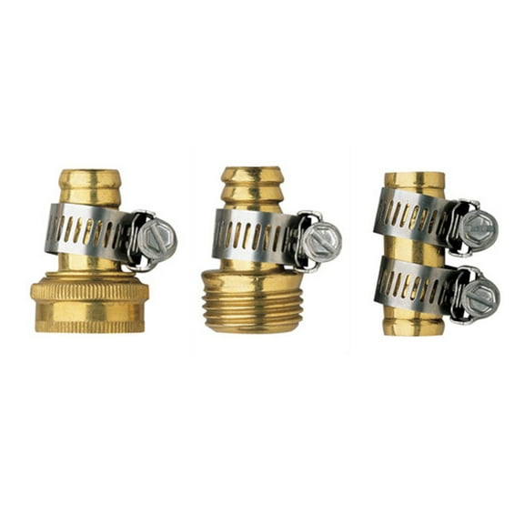 Orbit 5/8 Inch Brass Hose Mender Bundle for Repairing 5/8" garden hoses