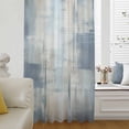thumbnail image 6 of Blue Beige Sheer Curtains 63 Inches Long, Oil Painting Abstract Art Contemporary Light Filering Curtains, Breathable Simi Curtain Privacy Drapes for Living Room Bedroom Lightweight Window Treatment, 6 of 9