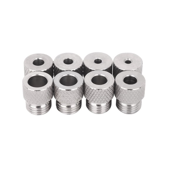 Industrial Drill Bushings Set 8Pcs 3-10mm Rolled Edges M14x1.5 Threads Corrosion-Resistant Enhanced Stability