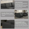 thumbnail image 3 of Modular Sectional Sofa Sleeper with Chaise Ottoman, Convertible U-Shaped Sofa Set, Space-Saving Comfortable Compressed Sponge Design, Dark Grey 5-Piece Arrangement for Living Room Flexibility, 3 of 9