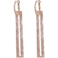 thumbnail image 3 of Pendientes largos con circonita cúbica rectangular geométrica y diamantes de imitación para mujer, hipoalergénicos, 3 of 4