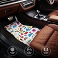 thumbnail image 5 of Daiia Summer Printed Car Floor Mats Set of 4, Durable Non Slip Auto Floor Carpet, Car Interior Carpets Proof Foot Pads Anti-Slip Cushion Automoetive Accessories, 5 of 6