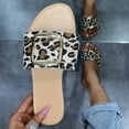 thumbnail image 5 of Wioihee Womens Flat Sandals Fashion Slides Black White Tan Flat Slide Sandals Open Toe One Band Slip on Slippers Comfy Lightweight Casual Sandals for Summer Beach Vacation Brown 4.5(35), 5 of 6
