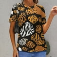thumbnail image 6 of Animal Print Patterns Women's Short Sleeve T-Shirt Crew Neck Casual Summer Trendy Loose Fit Tops, 6 of 6