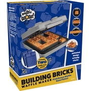 Building Brick Electric Waffle Maker - GREY - with 2 Construction Eating Plates - Cook Fun, Buildable Waffles in Minutes - Revolutionize Breakfast, as seen on Kickstarter