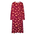 thumbnail image 6 of SELONE Plus Size Nightgowns for Women Long Maxi Sleepshirt Pumpkin Skeleton Long Sleeve Nightshirt Halloween Loungewear, 6 of 8