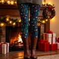 thumbnail image 6 of Gyexs Womens Christmas Leggings Lined Tights Soft Stretchable Pajamas Pants High Waisted Funny Legging Winter Clothing #07 Blue & Size L, 6 of 6