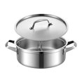 thumbnail image 2 of Tnarru Pot Chaud Shabu Shabu Double Face pour Soupe, Ustensiles de Cuisine Réutilisables, Pot Chaud Stable avec Cloison pour Table de Randonnée Restaurant, 2 of 8