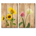 thumbnail image 1 of Wall26 2 Panel Canvas Wall Art Beautiful Flowers of Sunflowers Giclee Print Gallery Wrap Modern Home Decor Ready to Hang - 16"x24" x 2 Panels, 1 of 3
