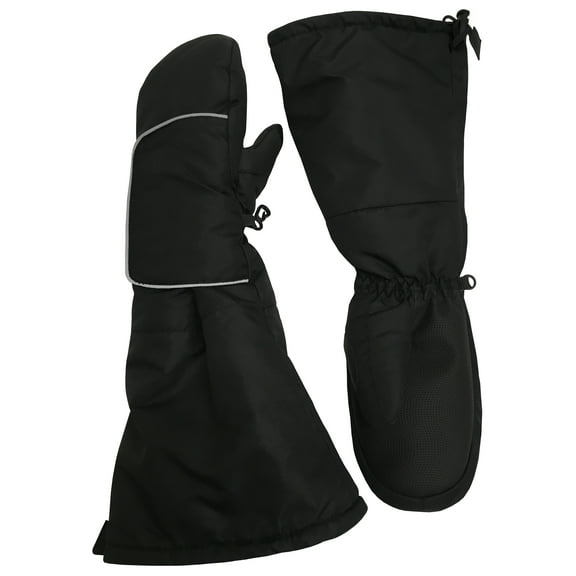 N'Ice Caps Kids Unisex Waterproof Elbow Length Mittens Thinsulate Snow Gloves, Black