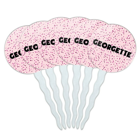 Georgette Cupcake Picks Toppers - Set of 6 - Pink Speckles