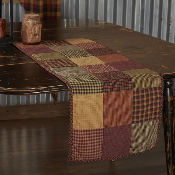 VHC Brands, Heritage Farms, Cotton, 13x36, Quilted Runner, Red
