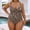 Z001-Brown, variant on Women's Quick Dry Plus Size Swimsuit One-Piece Leopard Print Color Block Ruched Tummy Control Bathing Suits Beach Swimwear