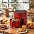 thumbnail image 6 of CONCETTA 3QT Air Fryer, 4-in-1 Air Fry, Roast, Reheat & Dehydrate, Nonstick Basket & Crisper Plate, Red, 6 of 8
