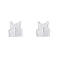thumbnail image 4 of Qarigey Tank Top Breast Chaleco Camisa Pecho Binder Trans Ropa interior Fortalecer Vendaje Reforzado Corto Mujer Blanco Blanco L 2piezas, 4 of 6