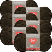 Red Heart Soft Yarn-Chocolate, Multipack Of 6