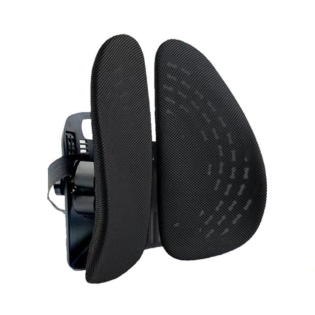 Cojín de respaldo para silla con soporte lumbar, malla transpirable, ergonómico, ajustable, relajante, para oficina y coche, color negro
