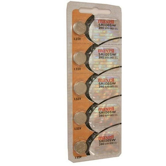 Maxell Watch Battery Button Cell SR1130SW 390 Pack of 5 Batteries