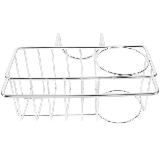 1 escurridor de trapos de pared sencillo de acero inoxidable para cocina.