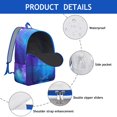 thumbnail image 2 of Cute Celestial Astronaut Backpack, Outer Space Rocket Moon and Stars Galaxy Print, Starry Night School Daypack, 2 of 5