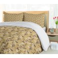 thumbnail image 5 of Ambesonne Botanical Duvet Cover Sets, Jurassic Motif Earth Tone, 2-King, Mauve Camel White, 5 of 7