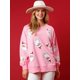 thumbnail image 2 of Sudadera con capucha y parches de purpurina, camiseta vintage Harajuku, ropa de calle ajustada de manga larga, ropa para mujer, camiseta navideña, otoño e invierno, 2 of 5
