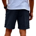 thumbnail image 4 of Dwelliawo Corduroy Shorts for Men 2026 Summer Casual Elastic Waist Drawstring Workout Gym Beach Vacation Shorts with Pockets Navy XL, 4 of 6