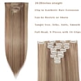 thumbnail image 4 of MY-LADY 8PCS Synthetic Clip in Hair Extensions Double Weft Full Head HairPiece Straight Natural Black Brown Blonde, 4 of 8