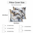 thumbnail image 3 of Waterproof Throw Pillow Covers Set of 2, 16x16 Inch Marble Yellow White Decorative Pillowcases Outdoor Pillow Slip Cushion Covers Set for Couch Tent Modern Abstract Art Ink Painting, 3 of 7
