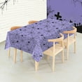 thumbnail image 2 of Btomtd 107.87 x 53.93 inch Spider Pattern Halloween Table Cloth Disposable Plastic Tablecloth Horror Theme Table Cloth Festive Party Use, Purple, 2 of 6