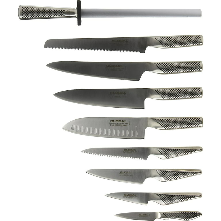 Global 10-Piece Stainless Steel Knife Block Set