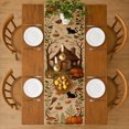 thumbnail image 3 of Rdsfhsp Halloween Pumpkin House Linen Table Runner 13x72 Inch, Haunted Cottage Autumn Pattern Table Runner for Dining Room Kitchen Decor, Fall Holiday Decoration, 3 of 5
