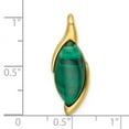 thumbnail image 4 of Sterling Silver Gold-Tone Polished Fancy Marquise Malachite Cabochon Chain Slide Pendant, 4 of 4