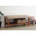 thumbnail image 2 of Xukmct Padded Seat Bench with Bottom Shelf, Upholstered Fabric Bench for Living Room, Bedroom, Beige, 2 of 5