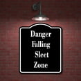 thumbnail image 2 of Danger Falling Sleet Zone BLACK Aluminum Composite Sign 20''x24'', 2 of 9