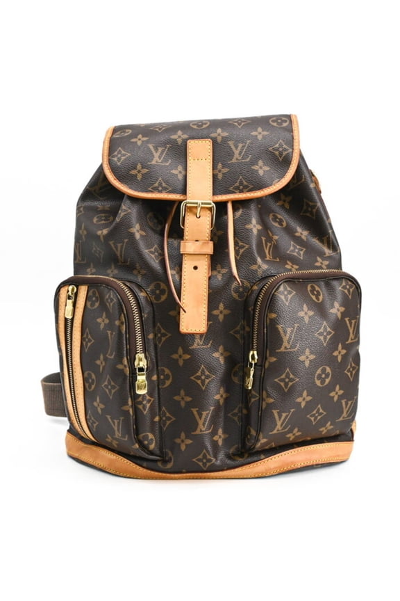 Pre-Owned LOUIS VUITTON Sac Ado Bosphor Monogram Backpack, Brown Leather, M40107 (Good)