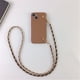 thumbnail image 1 of Funda de teléfono de cadena de pulsera de cuero con collar de cordón cruzado de lujo para iphone 13 11 12 14 Pro Max XR X XS 7 8 plus correa de cubierta Tan Jianjun unisex, 1 of 2