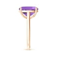 thumbnail image 6 of ANGARA Natural Cushion 4.6 ct Amethyst Solitaire Ring with Hidden Accents in 14K Rose Gold for Women (Size-12x10mm) | February Birthstone, Anniversary, Jewelry Gift for Women | Natural Amethyst Ring, 6 of 11