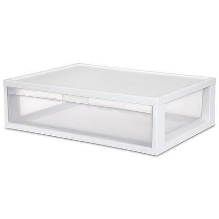 Sterilite Large Modular Stacking Storage Clear Box Containers (4 Pack) 23708003