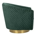 thumbnail image 4 of SAFAVIEH Couture Clara Contemporary Velvet Quilted Swivel Tub Chair, Emerald, 4 of 10
